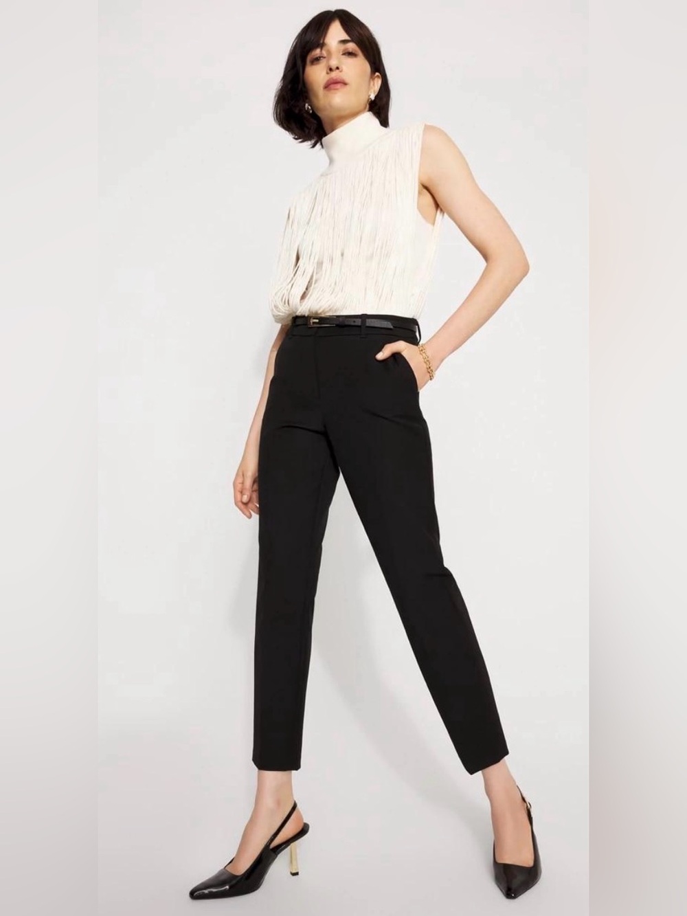 WHBM The Slim Ankle Black Dress Pants Size 2 Slim Ankle
